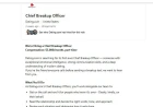 A COMPANY IS HIRING FOR CHIEF BREAKUP OFFICER