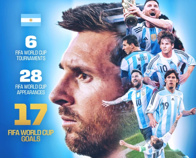 MESSI HITS 18 WORLD CUP GOALS.