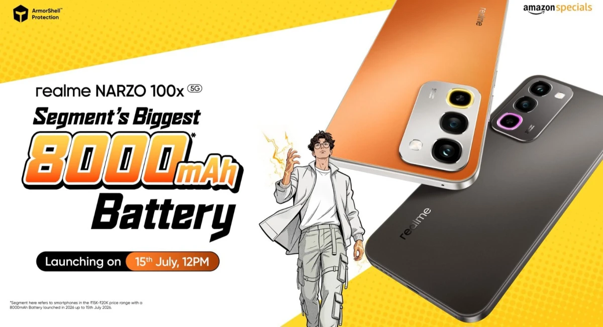 RELAME NARZO 100 X 5 G LAUNCHING ON JULY 15 TH 2026 . 