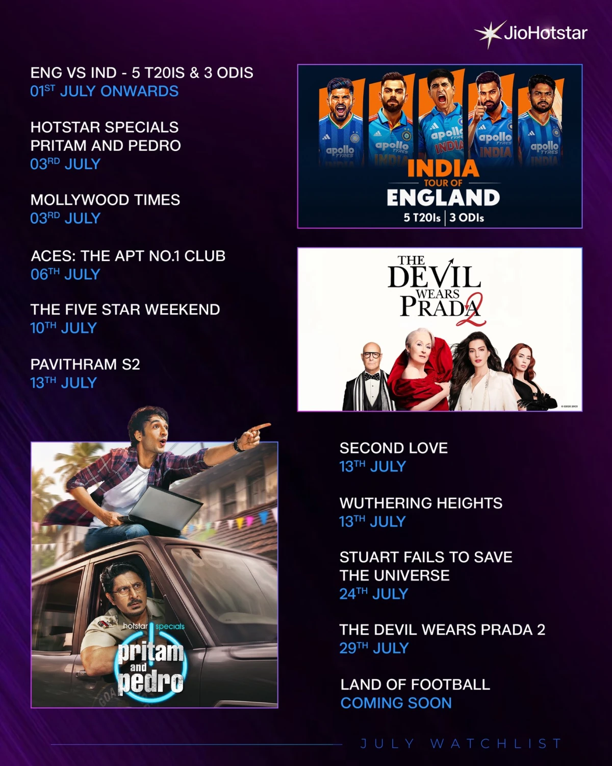 JIO HOTSTAR JULY RELEASES 