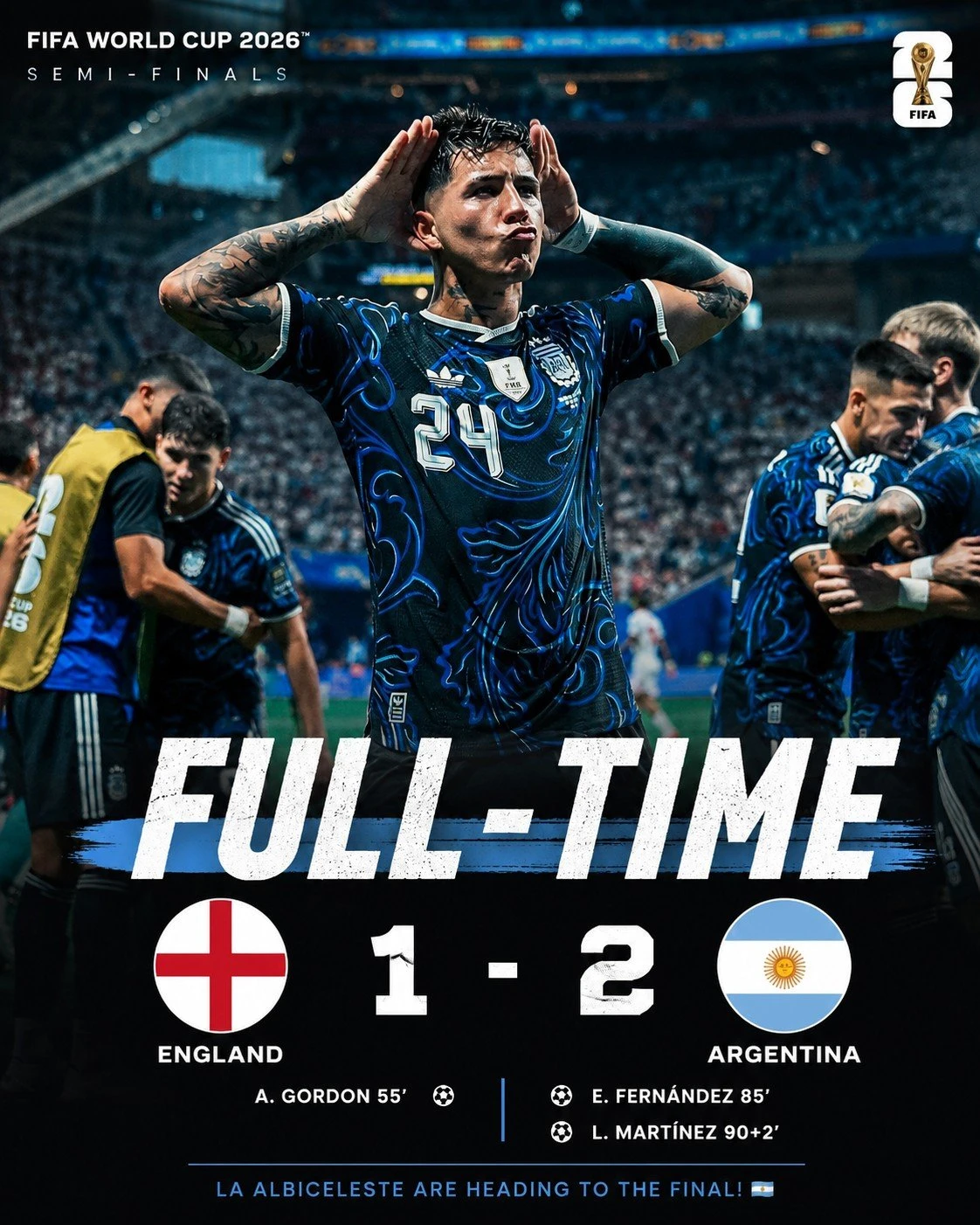 ARGENTINA WON IN SEMI FINAL ENTER INTO FINALS 