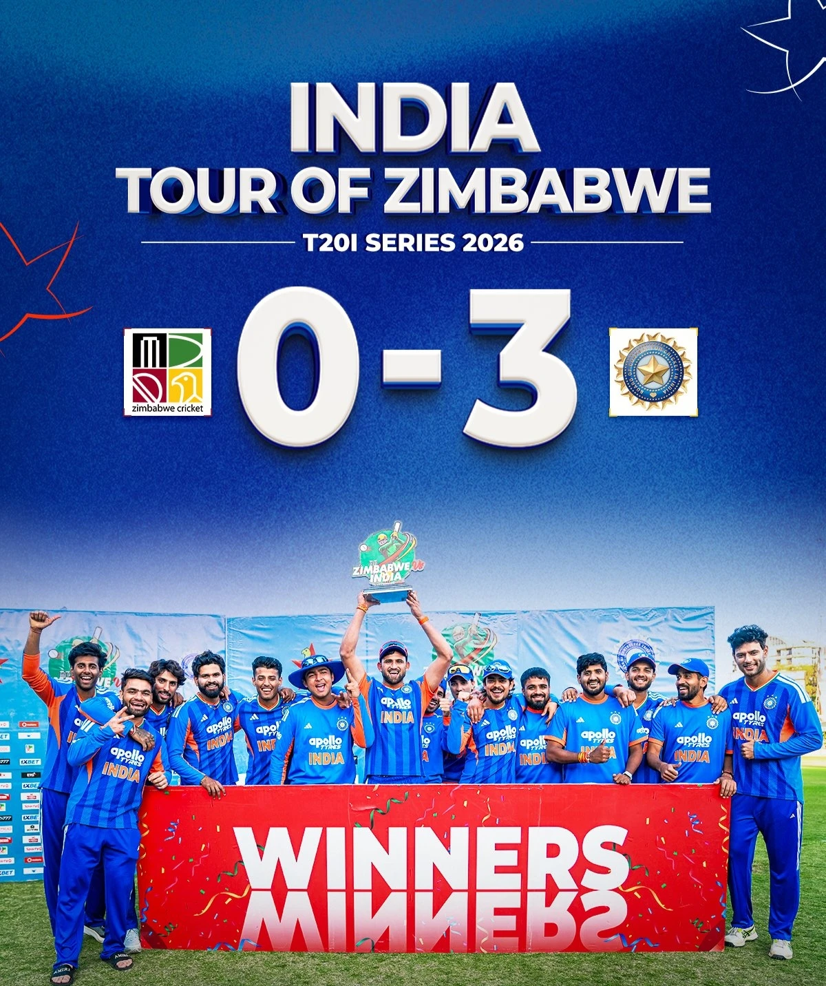 INDIA WON THE T20 SERIES AGAINST ZIMBABWE 