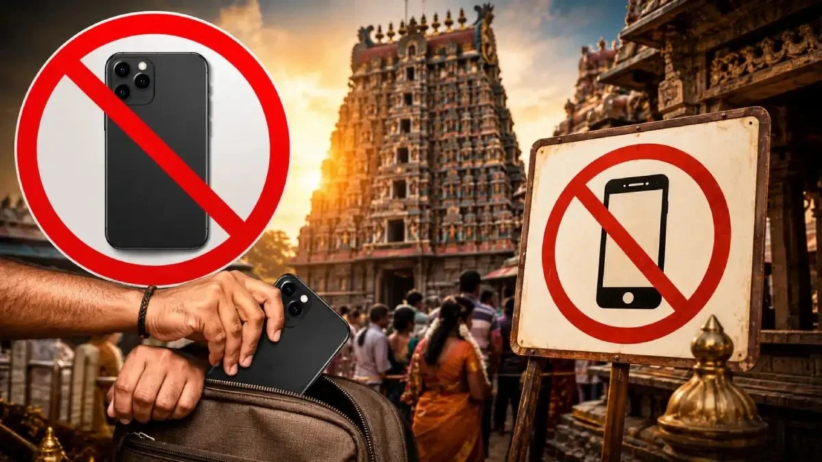 Tamil Nadu has been moving toward stricter mobile phone restrictions in temples, and the ban is being rolled out more widely now.