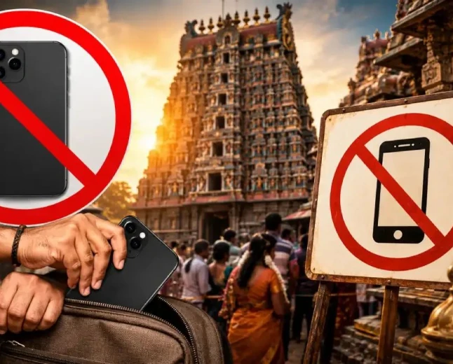 Tamil Nadu has been moving toward stricter mobile phone restrictions in temples, and the ban is being rolled out more widely now.